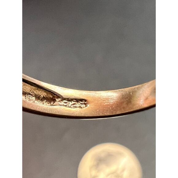 Vintage CZ solitaire sterling silver ring size 7 - Picture 5 of 15